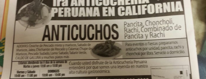 Anticucheria Peruana is one of สถานที่ที่ Stephen ถูกใจ.