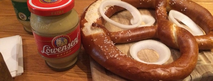 Max Bratwurst und Bier is one of The 15 Best Places for Pretzels in Queens.