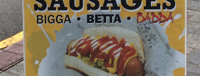 Bad Dawg Sausage Hotdog Cart Stand is one of Jamaica Badge.
