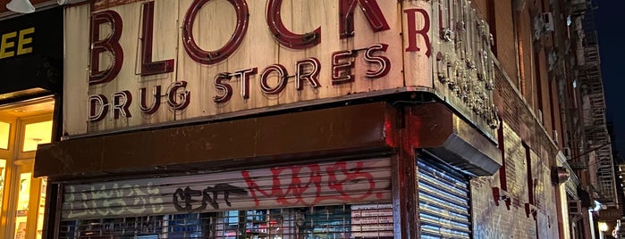 Block Drug Store is one of neon new york.
