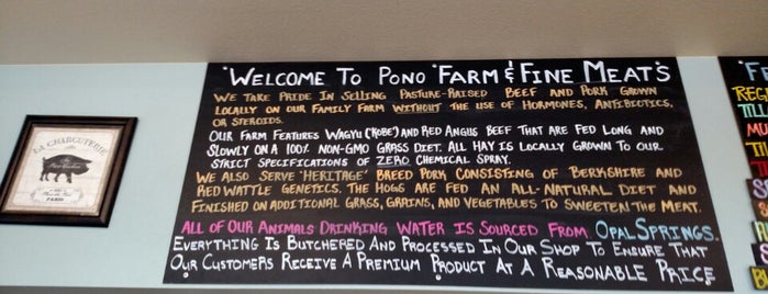 Pono Farm And Fine Meats is one of Ricky'in Kaydettiği Mekanlar.