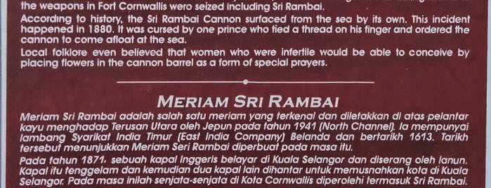 Sri Rambi Cannon is one of Malaysia-Penang Georgetown Place I visited.