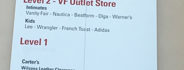 VF Outlet Center is one of Non restaurants.