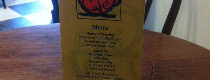 Cafe At 36 is one of Exeter.