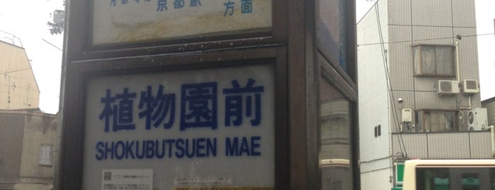 Shokubutsuen Mae Bus Stop is one of 京都市バス バス停留所 1/4.