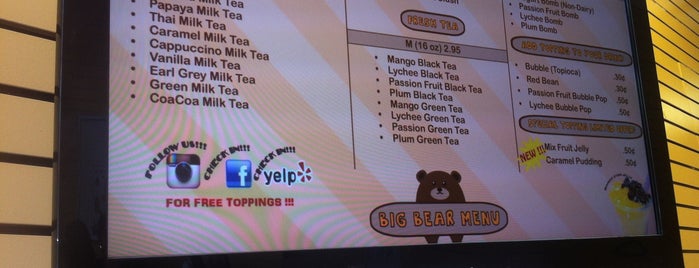 Big Bear Bubble Tea is one of Bakeries 101.