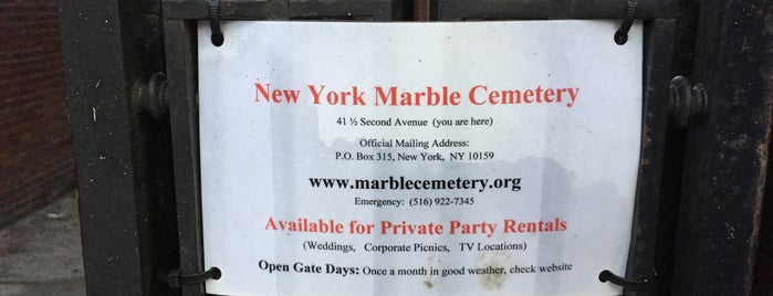 New York Marble Cemetery is one of New York.