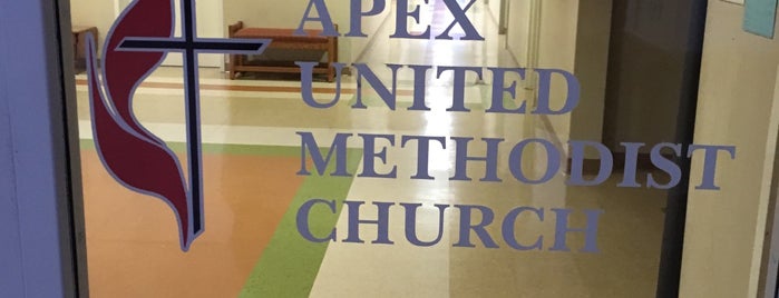 Apex United Methodist Church is one of Historic Downtown Apex.