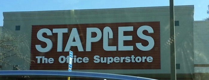 Staples is one of places.