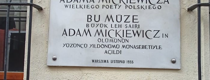 Adam Mickiewicz Müzesi is one of Türkiye’de Bulunan 25 Edebiyat Müzesi.