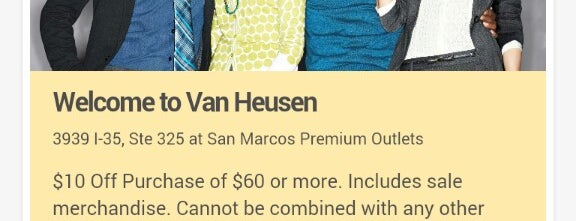 Van Heusen is one of Stef’s Liked Places.