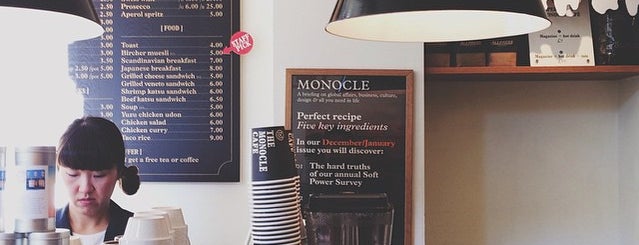 The Monocle Café is one of The London Coffee Guide.