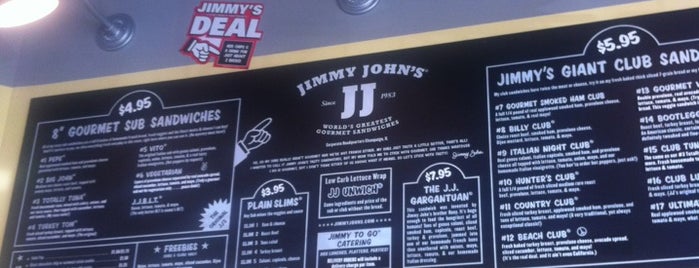 Jimmy John's is one of Tempat yang Disukai Justin.