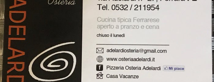 Pizzeria Adelardi is one of Bologna - Florence.