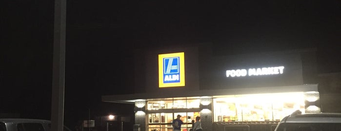 ALDI is one of stores and gas stations.