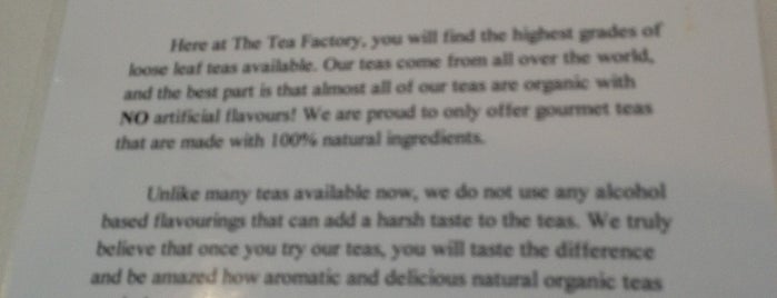 The Tea Factory is one of Locais curtidos por Connor.