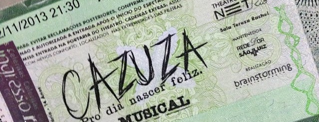 CAZUZA Pro dia nascer feliz - O musical is one of Tempat yang Disukai Andréa.