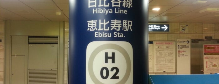 Hibiya Line Ebisu Station (H02) is one of สถานที่ที่ Steve ‘Pudgy’ ถูกใจ.