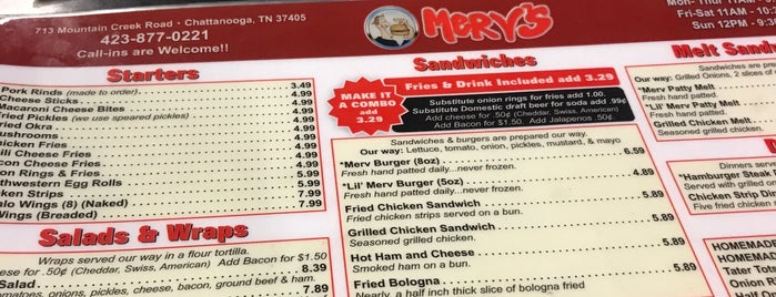 Merv's Restaurant is one of Chattaboogie.