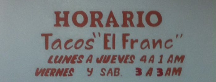 Tacos El Franc is one of Tempat yang Disukai Conrad & Jenn.