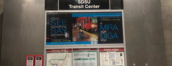 SDSU Trolley Station and Transit Center is one of places I frequent.