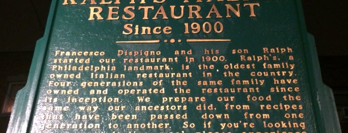 Ralph's Italian Restaurant is one of Philadelphia.