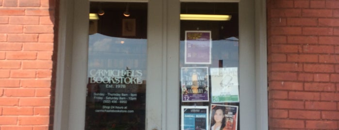 Carmichael's Bookstore is one of Lugares favoritos de Kevin.