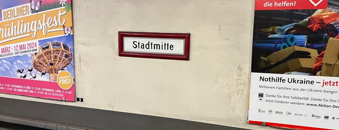 U Stadtmitte is one of Besuchte Berliner Bahnhöfe.