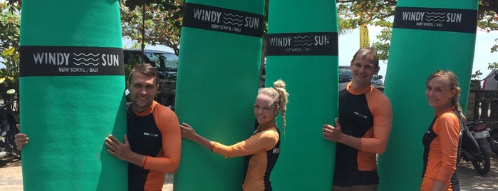 Windy Sun Surf School is one of Jl. Double Six exit to Jl. Pantai Legian.