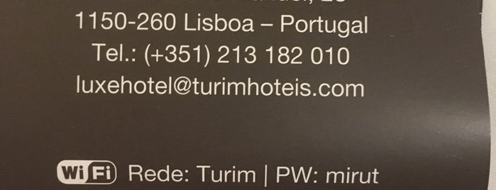 Luxe Hotel Lisbon is one of Favoritos!!!.