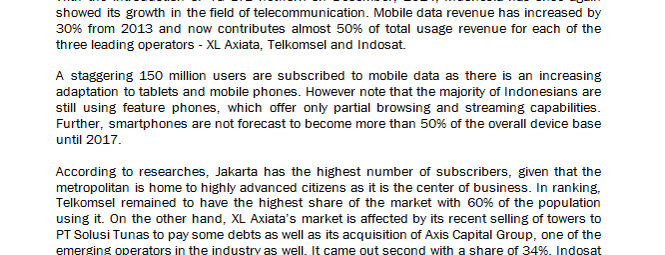 Mobile Data in Indonesia