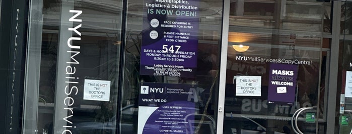 NYU Mail Services is one of NYU.