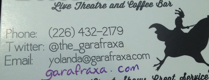 The Garafraxa Live Theatre & Coffee Bar is one of Dave's Indie Coffee Shops.