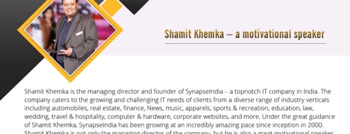 SynapseIndia is one of Out of the box thinking.