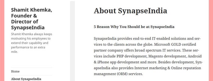 Synapseindia is one of IT outsourcing company.