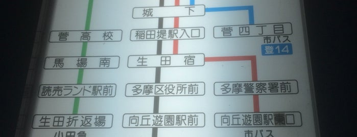 西菅団地バス停 is one of 読売ランド前駅 | おきゃくやマップ.