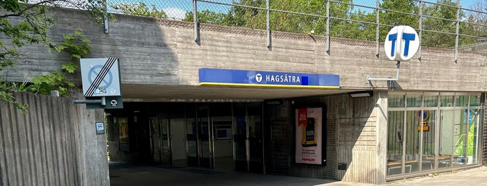 Hagsätra T-bana is one of Stockholm T-Bana (Tunnelbana/Metro/U-Bahn).