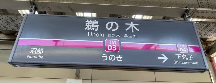 Unoki Station is one of 東京急行電鉄（東急） Tokyu.