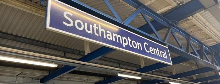 Southampton Central Railway Station (SOU) is one of Jumping into the departing train.