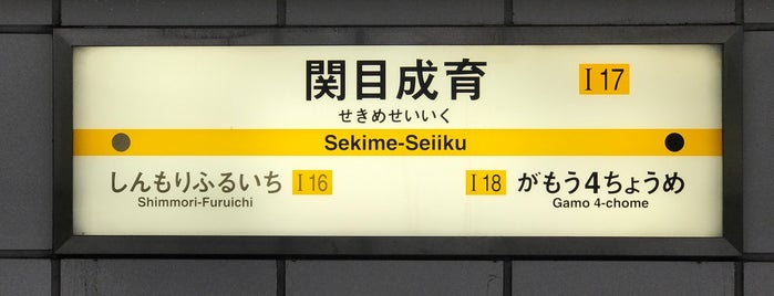 Sekime-Seiiku Station (I17) is one of 大阪市城東区.