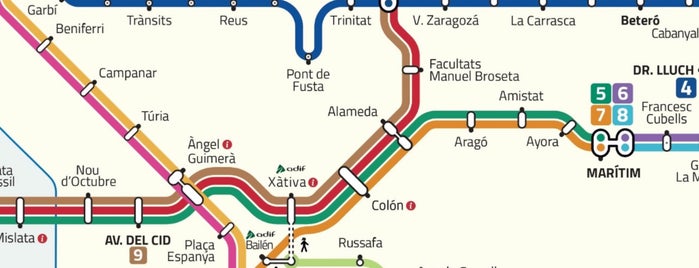 València Sud is one of metro.