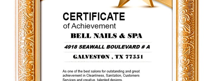 Bell Nails & Spa is one of Galveston.