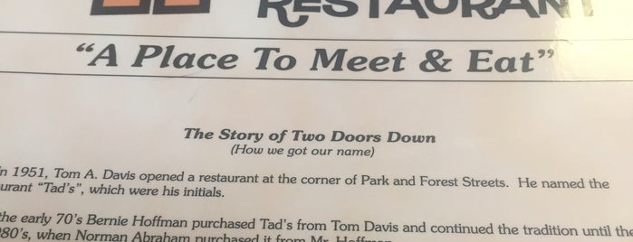 Two Doors Down is one of Top 10 dinner spots in Jacksonville, FL.