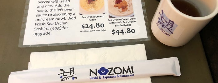 Nozomi is one of restaurants to try.