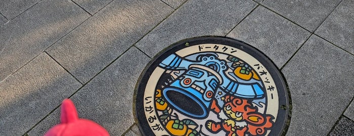 Pokémon manhole cover (Poké Lid) Bronzong Simisear is one of ポケモンマンホール.