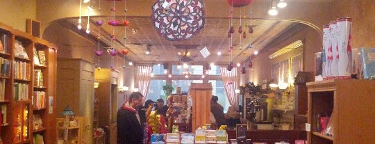 Crazy Wisdom Bookstore & Tea Room is one of Tempat yang Disukai Andrew.