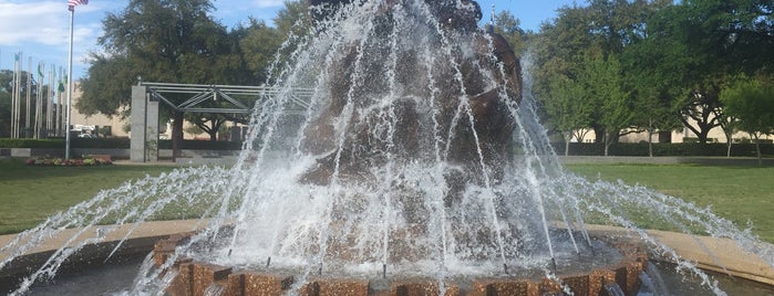 The Gulf Cloud, sculpture fountain is one of Fair Park.