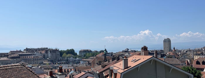 Place de la Cathédrale is one of Lausanne favorites.