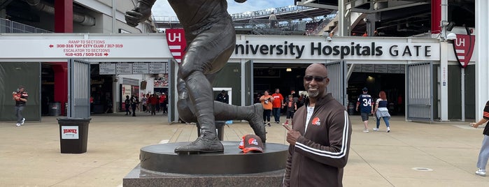 Jim Brown Statue by David Deming is one of Cleveland to-do list.