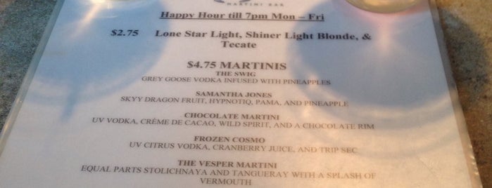 Swig Martini Bar is one of Romantic San Antonio.